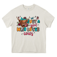 Cream just a girl who loves cows Heavy Core Tee - JahusDesignShop