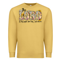 Antique Gold the lord is my light and my salvation Premium Sweatshirt - CowhideDigitalArt