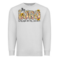 Dove Grey the lord is my light and my salvation Premium Sweatshirt - CowhideDigitalArt