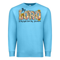Ocean Blue the lord is my light and my salvation Premium Sweatshirt - CowhideDigitalArt