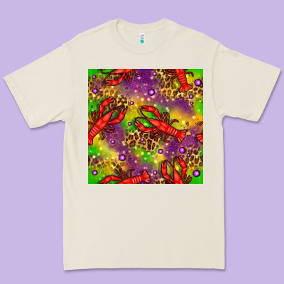 Mardi Gras Lobster Seamless Pattern Premium Tee Designed By Bundleandbundleshop