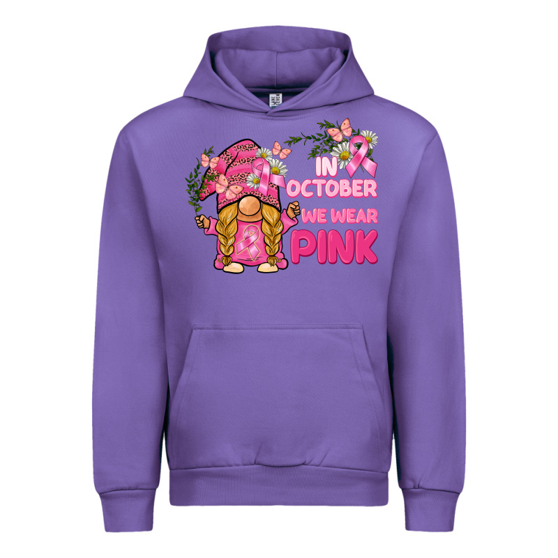 In October We Wear Pink Gnome Urban Hoodie by BarkalooDesign | Teevron