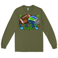 Army Green Touchdown season American football green and blue Long Sleeve Tee - HowdyJamesFarm