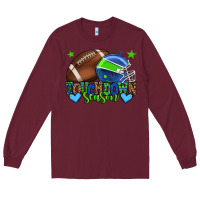 Burgundy Touchdown season American football green and blue Long Sleeve Tee - HowdyJamesFarm