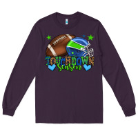 Plum Touchdown season American football green and blue Long Sleeve Tee - HowdyJamesFarm