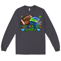 Touchdown Season American Football Green And Blue Long Sleeve Tee | Teevron