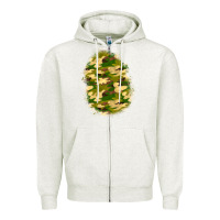 Oatmeal Heather camouflage patch 4 Zipper Hoodie - BundleAndBundleShop