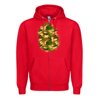 Red camouflage patch 4 Zipper Hoodie - BundleAndBundleShop