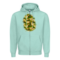 Seafoam camouflage patch 4 Zipper Hoodie - BundleAndBundleShop