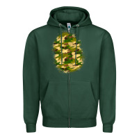 Sports Green camouflage patch 4 Zipper Hoodie - BundleAndBundleShop
