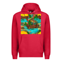Cardinal Lake Boat Rudder And Sunflowers Seamless Pattern Premium Hoodie - BundleAndBundleShop