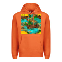 Carrot Lake Boat Rudder And Sunflowers Seamless Pattern Premium Hoodie - BundleAndBundleShop