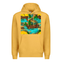 Mustard Lake Boat Rudder And Sunflowers Seamless Pattern Premium Hoodie - BundleAndBundleShop