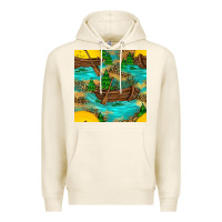 Tofu Lake Boat Rudder And Sunflowers Seamless Pattern Premium Hoodie - BundleAndBundleShop
