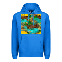 True Royal Lake Boat Rudder And Sunflowers Seamless Pattern Premium Hoodie - BundleAndBundleShop