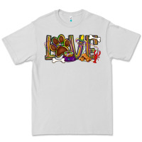 Dove Grey Mardi Gras love dog paw Premium Tee - BundleAndBundleShop
