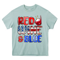 Arona red wine and blue Heavy Core Tee - MaliasSmallBusiness