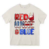 Cream red wine and blue Heavy Core Tee - MaliasSmallBusiness