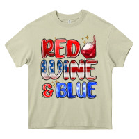 Mossy red wine and blue Heavy Core Tee - MaliasSmallBusiness