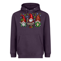 Plum christmas gnomes celebration Heavyweight Hoodie - CowhideDigitalArt