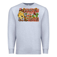 Heather Grey Country Ass Chick Premium Sweatshirt - CowhideDigitalArt