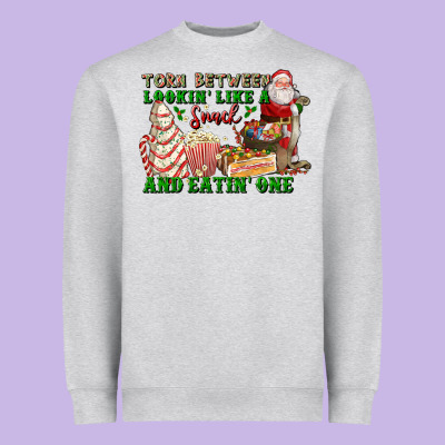 Torn Between Lookin Like A Snack And Eatin One Heavyweight Sweatshirt Designed By Fadigitalartstudio