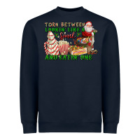 Navy torn between lookin like a snack and eatin one Heavyweight Sweatshirt - FaDigitalArtStudio