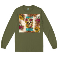 Army Green badass mama with flowers Long Sleeve Tee - TumblerDesignByShophia
