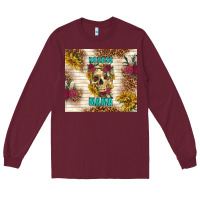 Burgundy badass mama with flowers Long Sleeve Tee - TumblerDesignByShophia
