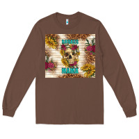 Chestnut badass mama with flowers Long Sleeve Tee - TumblerDesignByShophia
