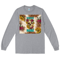 Heather Grey badass mama with flowers Long Sleeve Tee - TumblerDesignByShophia