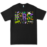 Black Mardi Gras nurse Premium Tee - BundleAndBundleShop