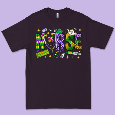Mardi Gras Nurse Premium Tee Designed By Bundleandbundleshop