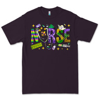 Plum Mardi Gras nurse Premium Tee - BundleAndBundleShop