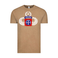 Vintage Coffee 82nd Airborne Div Parachutist Wings and Patch - Distressed Vintage Tee - baoMotion