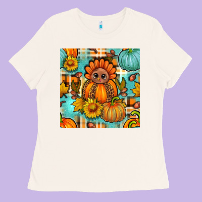 Thanksgiving Turkey With Tartan Seamless Pattern Bbs Ladies Tee Designed By Bundleandbundleshop