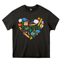 Asphalt teacher heart Heavy Core Tee - NancyCooperArtShop