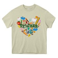 Mossy teacher heart Heavy Core Tee - NancyCooperArtShop