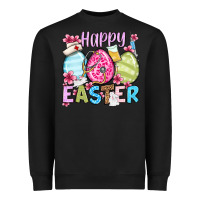 Black Happy Easter eggs Heavyweight Sweatshirt - OliviaCreatesArt