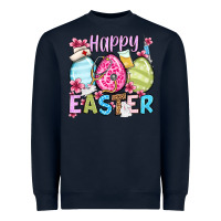Navy Happy Easter eggs Heavyweight Sweatshirt - OliviaCreatesArt