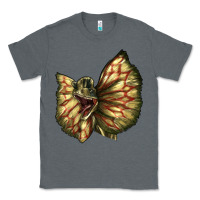 Charcoal Heather dilophosaurus face Classic Tee - LillyAllenDesigns