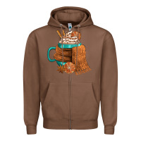 Chestnut Winter Coffee Cup With Scarf Zipper Hoodie - FaDigitalArtStudio