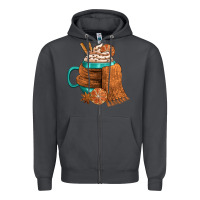 Smoke Winter Coffee Cup With Scarf Zipper Hoodie - FaDigitalArtStudio