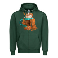 Sports Green Winter Coffee Cup With Scarf Zipper Hoodie - FaDigitalArtStudio