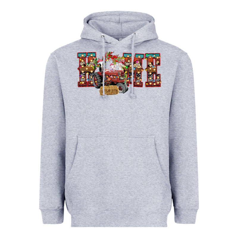 Home Christmas Farm Animals Heavyweight Hoodie by CowhideDigitalArt | Teevron