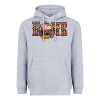 Heather Grey home Christmas farm animals Heavyweight Hoodie - CowhideDigitalArt
