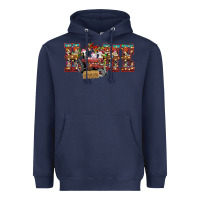 Navy home Christmas farm animals Heavyweight Hoodie - CowhideDigitalArt