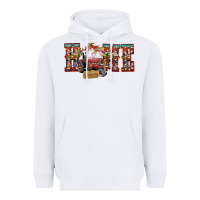 White home Christmas farm animals Heavyweight Hoodie - CowhideDigitalArt