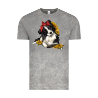 Cloud Rock border collie with bandanna Vintage Tee - texasbilliewilder