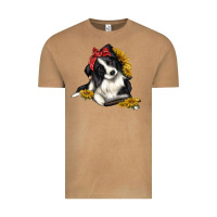 Vintage Camel border collie with bandanna Vintage Tee - texasbilliewilder